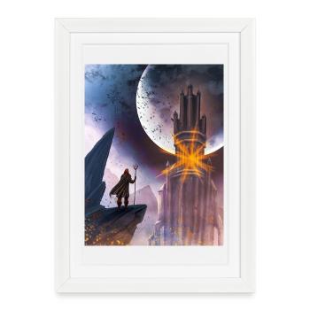 Moon and Fire Castle - Framed poster (27 × 37 cm) - white - Front
