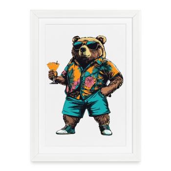 Été de la bande dessinée Bear - Affiche encadrée (27 × 37 cm) - blanc - Devant