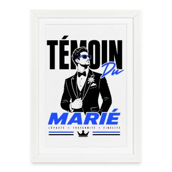 Témoin du Marié Élégance Premium - Affiche encadrée (27 × 37 cm) - blanc - Devant
