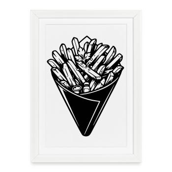 cornet_de_frites - Affiche encadrée (27 × 37 cm) - blanc - Devant