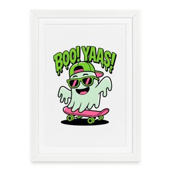 Skateboard Sprite BOO YAAS - Affiche encadrée (27 × 37 cm) - blanc - Devant