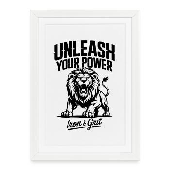 Unleash your lion power. - Framed poster (27 × 37 cm) - white - Front