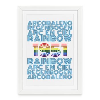 Arc-en-ciel 1951 - Affiche encadrée (27 × 37 cm) - blanc - Devant