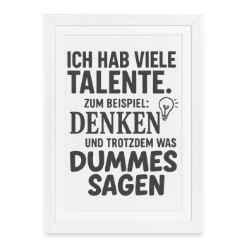 Drôle de dicton : concevoir de nombreux talents - Affiche encadrée (27 × 37 cm) - blanc - Devant