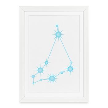 Capricorn Star Constellation Zodiac Sign Blue - Framed poster (27 × 37 cm) - white - Front