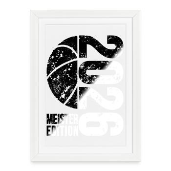 Basketball Master Shirt 2026, black and white - Framed poster (27 × 37 cm) - white - Front