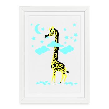 star-mangeur girafe - Affiche encadrée (27 × 37 cm) - blanc - Devant