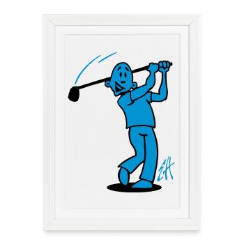 Swing into Laughter: Golf Design - Framed poster (27 × 37 cm) - white - Front