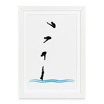 Saut de tour - Affiche encadrée (27 × 37 cm) - blanc - Devant