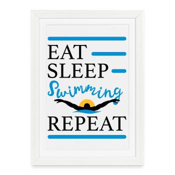 swim - Framed poster (27 × 37 cm) - white - Front