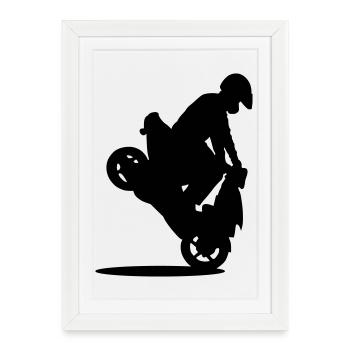 roller stunt - Framed poster (27 × 37 cm) - white - Front
