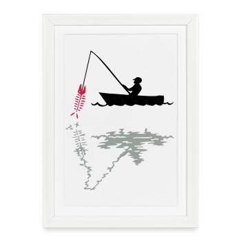 angling - Framed poster (27 × 37 cm) - white - Front