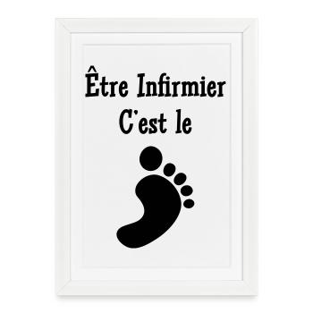 Infirmière / Infirmier / Hôpital / Médecine / - Affiche encadrée (27 × 37 cm) - blanc - Devant