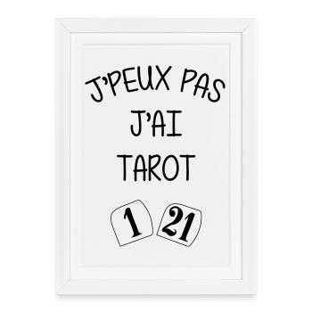 Tarot - Jeu de Cartes - Jouer - Game - Drôle - Affiche encadrée (27 × 37 cm) - blanc - Devant