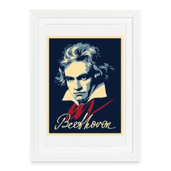 Beethoven - Affiche encadrée (27 × 37 cm) - blanc - Devant