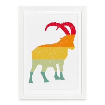 Capricorn, Hiking, Mountains - Framed poster (27 × 37 cm) - white - Front