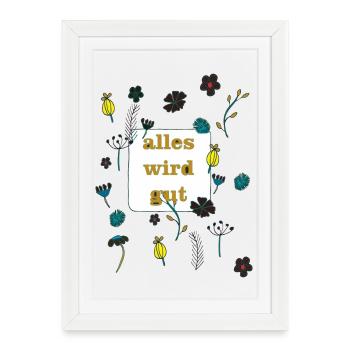 alles wird gut - Gerahmtes Poster (27 × 37 cm) - Weiß - Vorne