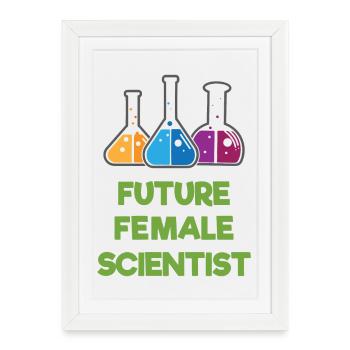 Future Female Scientist - Framed poster (27 × 37 cm) - white - Front