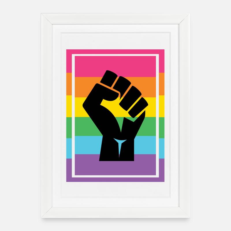 Mois de la fierté LGBT - Pride Lives Matter - Affiche encadrée (27 × 37 cm) - blanc