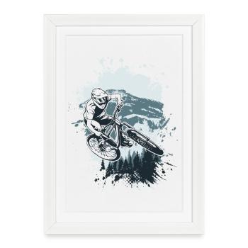 Alpine VTT Splash Ride - Affiche encadrée (27 × 37 cm) - blanc - Devant