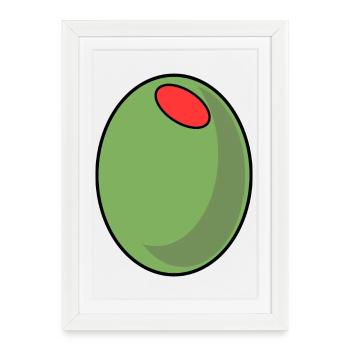 GREEN OLIVE PEPPERS - Framed poster (27 × 37 cm) - white - Front