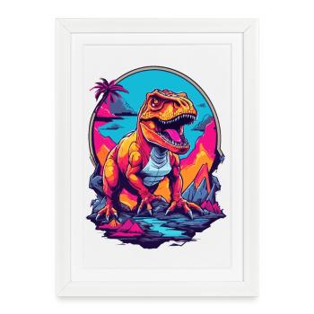 Tyrannosaure Rex - Affiche encadrée (27 × 37 cm) - blanc - Devant