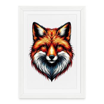Fox - Framed poster (27 × 37 cm) - white - Front