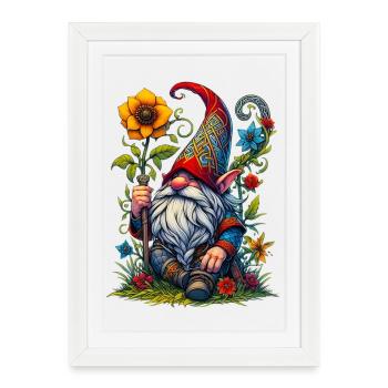 Gnome Goblin Elf - Framed poster (27 × 37 cm) - white - Front