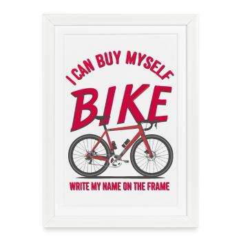T-shirt de citation de vélo personnalisé - Affiche encadrée (27 × 37 cm) - blanc - Devant