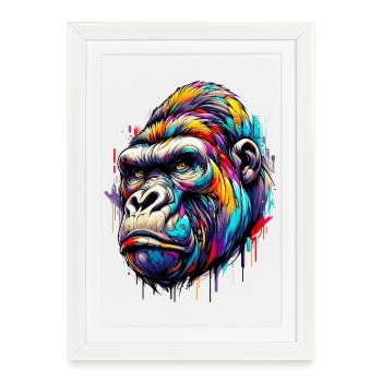 Gorille - Affiche encadrée (27 × 37 cm) - blanc - Devant