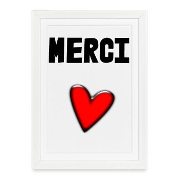 MERCI. MAÎTRESSE. MAÎTRE. MERCI MAÎTRESSE - Affiche encadrée (27 × 37 cm) - blanc - Devant