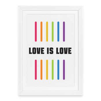 Mois de la fierté LGBT - Love is Love - Affiche encadrée (27 × 37 cm) - blanc - Devant