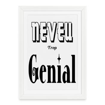 Neveu Trop Génial - Affiche encadrée (27 × 37 cm) - blanc - Devant