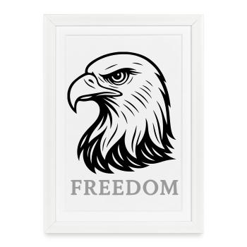 Eagle Head Freedom - Framed poster (27 × 37 cm) - white - Front