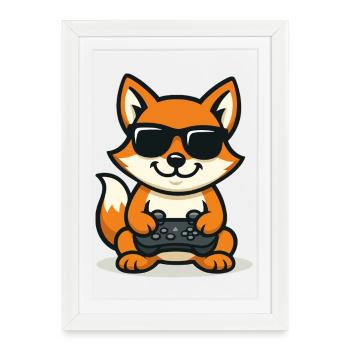 Foxy Gamer - Framed poster (27 × 37 cm) - white - Front