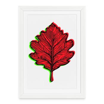 🍁 Customizable Autumn Leaf. Your colors, your style - Framed poster (27 × 37 cm) - white - Front