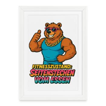 Fitness Stitch de la nourriture - Affiche encadrée (27 × 37 cm) - blanc - Devant