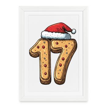 17 Number Cookie Christmas - Framed poster (27 × 37 cm) - white - Front