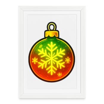 Ornement en forme de flocon de neige pour le Bal de Noël - Affiche encadrée (27 × 37 cm) - blanc - Devant