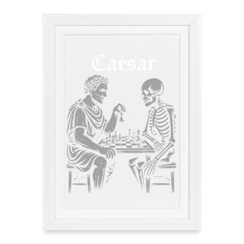 Duel d’échecs de César - Affiche encadrée (27 × 37 cm) - blanc - Devant