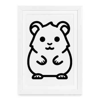 hamster - Affiche encadrée (27 × 37 cm) - blanc - Devant