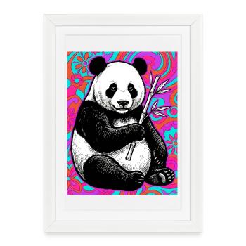 panda - Framed poster (27 × 37 cm) - white - Front