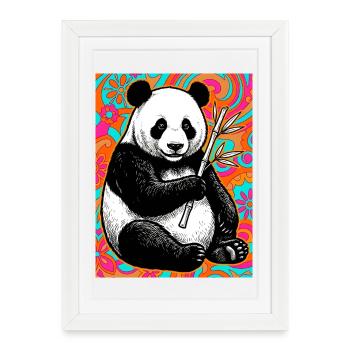 panda - Framed poster (27 × 37 cm) - white - Front