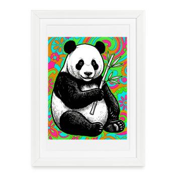 panda - Affiche encadrée (27 × 37 cm) - blanc - Devant