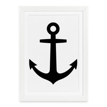 Anchor Maritime Ship Logo - Framed poster (27 × 37 cm) - white - Front