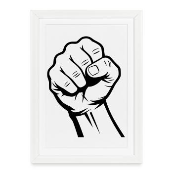 Poing - Affiche encadrée (27 × 37 cm) - blanc - Devant