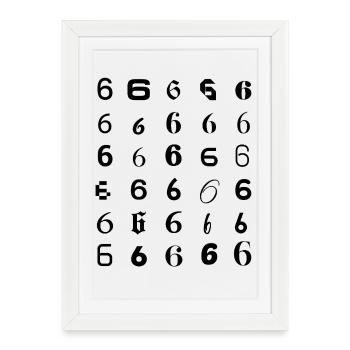 Typography 6 digit mosaic design - Framed poster (27 × 37 cm) - white - Front