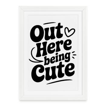 Ici à être mignonne - Affiche encadrée (27 × 37 cm) - blanc - Devant