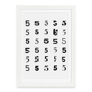 Motif de mosaïque numéro 5 - Affiche encadrée (27 × 37 cm) - blanc - Devant