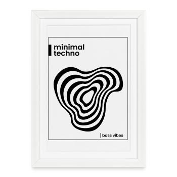 Conception minimale de l’affiche techno - Affiche encadrée (27 × 37 cm) - blanc - Devant